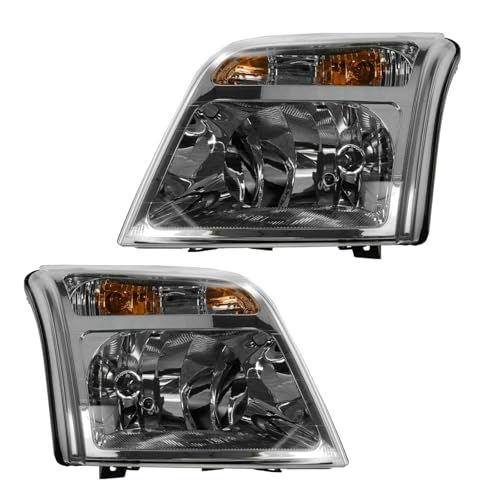 Image of TRQ Driver & Passenger Side Halogen Headlight Assembly for 2010-2013 Ford Transit Connect | 2 Piece Set
