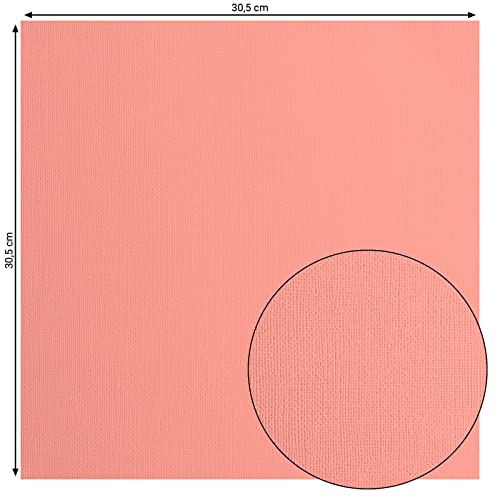 Florence Cardstock Textured, Coloured Card Making Supplies 12 x 12 inch, Pink, 20 Sheets - Image 2