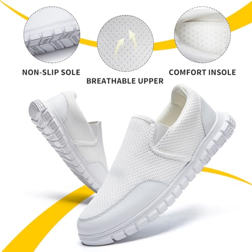 Mens Loafers Walking Casual Slip On Shoes Comfortable Lightweight Boat Shoes Fashion Classcial Sneakers White US 9.52