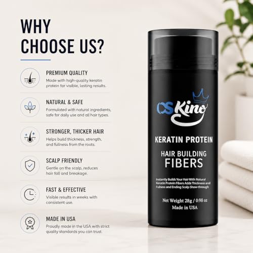 Image of Osking Hair building Fibers 28 Grams Hair Loss Concealer. (Dark Brown)