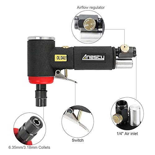 Meuleuse D’Angle Pneumatique Kit - Meuleuse à Air Comprimé Set inclure Mini Meuleuse D’Angle Pneumatique avec 20pcs 2 Pouces Disques Abrasifs Différents, 2 Mandrins 3mm & 6mm – Image 6