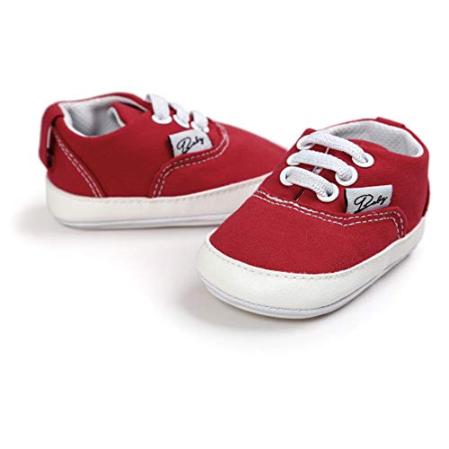 Image of Infant Baby Boys Girls Canvas Sneaker Toddler Slip On Anti Skid Newborn First Walkers Candy Shoes for 0-18 Months