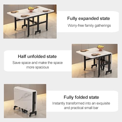 Mesa de comedor plegable de madera con diseño rectangular de mariposa 6