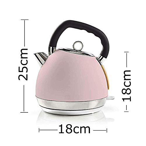 TronicXL Retro Design Frühstücksset Toaster + Wasserkocher Holz Design + Edelstahl rosa – Bild 3