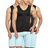 メンズ インナー クール ドライ シームレス ノースリーブ Vネック シャツ 吸汗 速乾 男性 肌着 下着 3枚組 タンクトップ 夏 インナーシャツ 半袖 5枚組 切りっぱなし Tシャツ 抗菌防臭 3枚セット フィットネス スポーツ トレーニングウェア ベスト スパンデックス アンダーシャツ 春夏 春 秋 夏物 ストレッチ スーパーストレッチ コンプレッションウェア ブラック ３XL