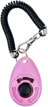 1pc Pink Clicker Easy to Use with Button Dog Training Accessories Strong and Long-Lasting,Training and Behavior Aids