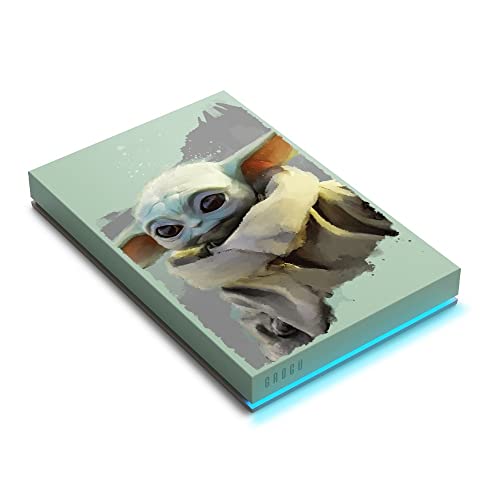 Image of Seagate Grogu Drive Special Edition FireCuda External Hard Drive 2TB Officially-Licensed - USB 3.2 Gen 1 Blue LED Lighting with 3 Years Rescue Data Recovery Services (STKL2000404)