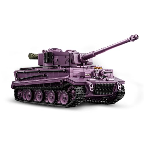 1:28 Tiger Heavy Tank Building Blocks Set for Adults, Compatible with Lego Army Tank, WW2 Military Vehicle Toys Historical Collection Model for Military Fans, Gifts for Teens Kids Boys 8-14 (1668 PCS)