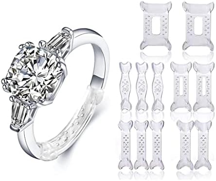 ELECDON Ring Size Adjuster, Invisible Ring Size Reducer Spacer Ring Guard (Style B - 12 Pcs - 6 Sizes)