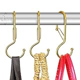 Blau Marité 6 Geldbörsenaufhänger für Kleiderschrank mit Sicherheitsschnalle – Twist S-Haken mit 90°-Design – S-förmiger Haken zum Aufhängen von Handtaschen und Tragetaschen – Schwerlast – Gelbgold