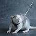 Adjustable Fancy Rat Hamster Harness Rat Guinea Pig Training Walking with Bell Leather Leash Reptile Harness Suitable for Small, Mediumï¼ŒLarge Rats or Reptiles (Purple)