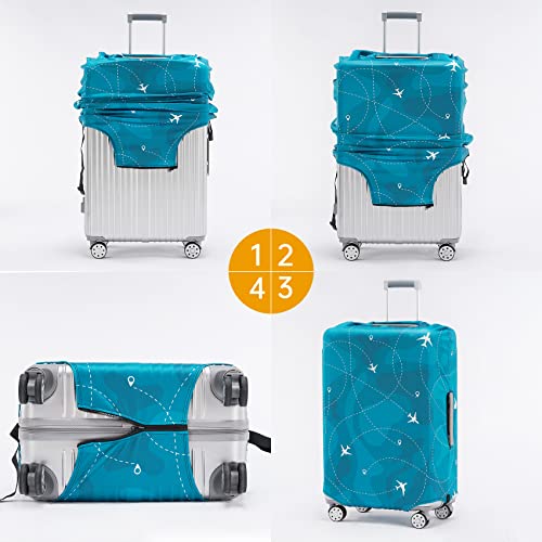 travelkin luggage cover washable suitcase cover suitcase protector anti-scratch suitcase cover fits 18-32 inch luggage