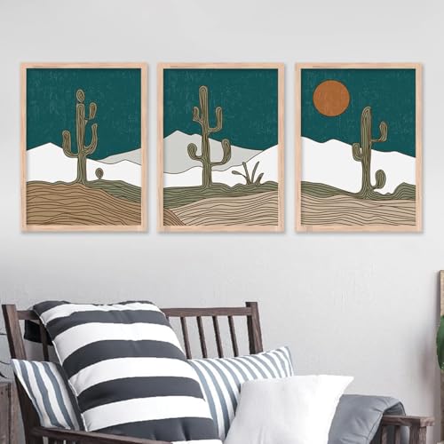 Image of kotart Modern Framed Painting for Wall Decoration - Living Room, Bedroom Art - Big Size Decor (Multi, Framed) Set of 3 (Art 3, 13x17 inch)