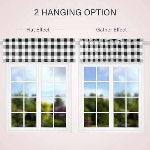 Cenefas opacas estilo casa de campo de 52x15 pulgadas para ventanas de dormitorio 4