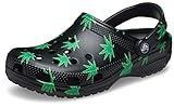 Crocs Unisex-Adult Classic Hemp Leaf Clogs, Half Baked and Weed Graphics, Hemp Leaves, 6 Women/4 Men