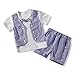 Produktbild TTLOVE Kinder Baby Kleinkind Junge Kleidung Jungen Smoking Gentleman Sommer Outfit Taufkleidung Fliege Bowtie T-Shirt Hosen Hochzeit Anzug Sets (Blau,100)