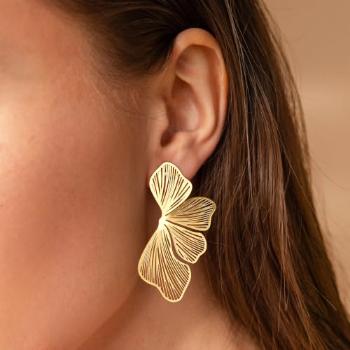 Ritach Gold Statement Earrings for Women - Chunky Gold Dangle Earrings Drop - image 4