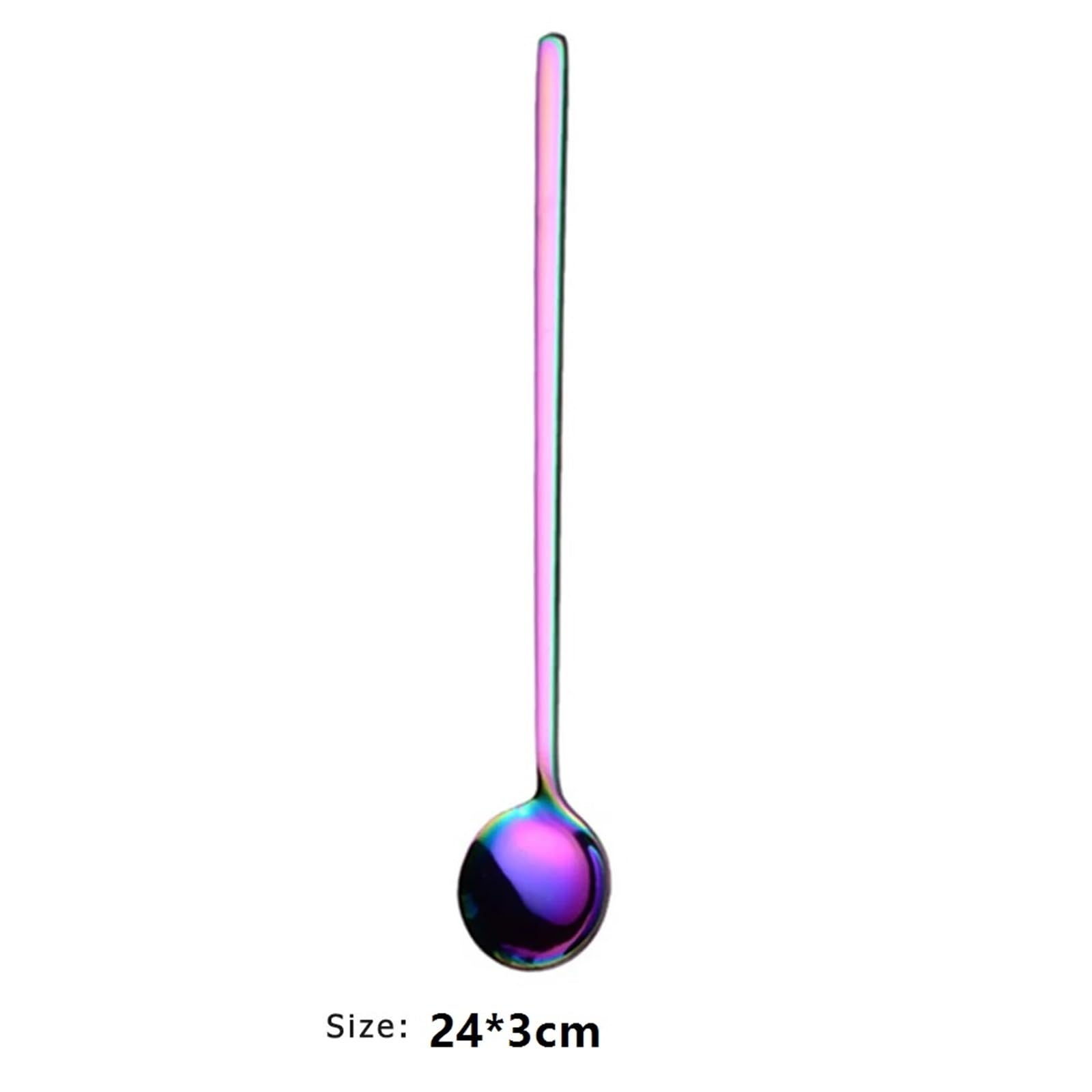 Lot de 10 cuillères à café à long manche en acier inoxydable pour café, crème glacée, dessert (B2)