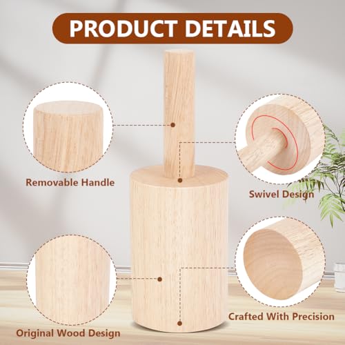 BENECREAT 3 Size Cup Pottery Molds, 6/7/8cm ID Wooden Cup Shaping Tools with Removable Handle, Pottery Set for Cup Vase Making - Image 4