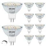 DiCUNO Ampoule LED GU5.3 Dimmable 5W, MR16 12V, Équivalent 50W halogène, 4000K Blanc neutre, 500lm, Verre, Ampoules GU5.3 LED Spot pour plafonniers et encastrés, Lot de 10