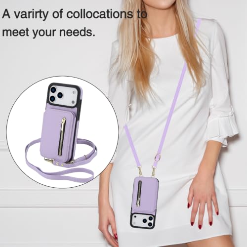 Étui portefeuille iPhone 7 cuir anti-chute avec fermeture éclair