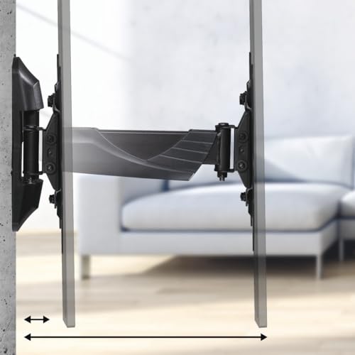 Hama TV Wandhalterung schwenkbar, neigbar (TV Wandhalterung 19-50 Zoll, VESA 75x75 bis VESA 200x200, bis 35kg, 2 Gelenke, mit Fischer-Dübeln) schwarz – Bild 4