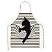 Hiikk Fartuch, fartuchy dla kobiet fartuch kuchenny wodoodporny i olejoodporny fartuch kuchenny czarny i biały kot uroczy wzór fartuch do prac domowych - A-18_45 * 45 cm