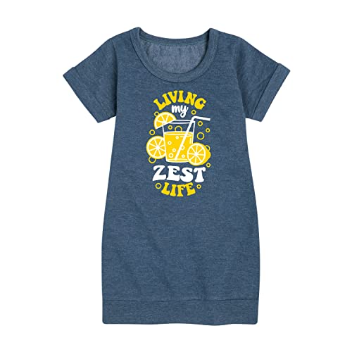Instant Message - Living My Zest Life - Toddler & Youth Girls Fleece Dress