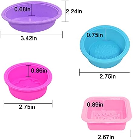 5 PCS Silicone Soap Molds for Soap Making, FineGood Wave Soap Moulds Soap Making Supplies Rectangle 4-Cavity Baking Trays Baking Pan for Muffin Cupcake Bread