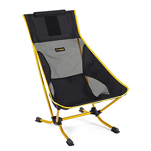 Helinox Beach Chair Lightweight, Lower-Profile, Compact, Collapsible Camping Chair (Black/Golden Yellow)