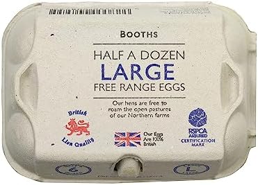 Booths 6 Large Free Range Eggs Half a Dozen