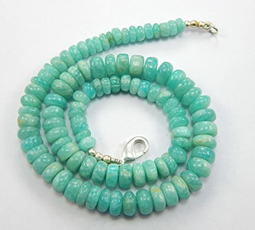 Perles amazonite rondelles lisses 7-9 mm pour création bijoux DIY fil de 44 cm