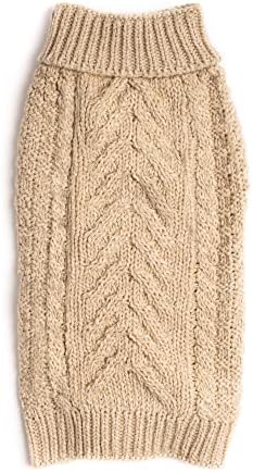 fabdog Super Chunky Knit Turtleneck Dog Sweater Oatmeal (18")