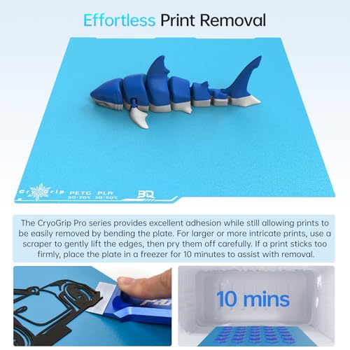Image of BIQU CryoGrip Pro Frostbite for Kobra 3 Combo 3D Printer 250x250mm Cold Build Plate Room Temperature Print Double Sided Upgrade Plate Removable Surface Platform