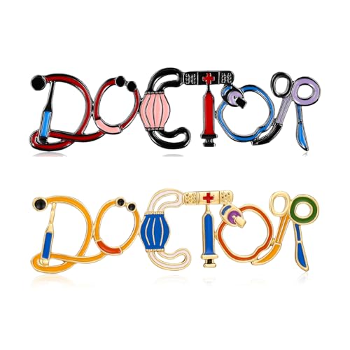Image of Doctor Nurse Cartoon Pin,Medical Enamel Brooch Jewelry for Nursing Student Backpack Lapel Badge Gifts