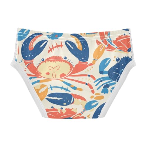 KLL Crab Navy Blue Toddler Boys Comfort Briefs Breathable Children Undies2
