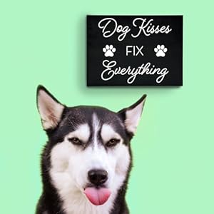Dog Kisses Fix Everything Wooden Sign - Funny Dog Lover Gift, 8x6 Inch Wall or Shelf Decor, Made in USA Dog Kisses Fix Everything Wooden Sign Funny Dog Lover Gift 8×6 Inch Wall or Shelf Decor Made in USA