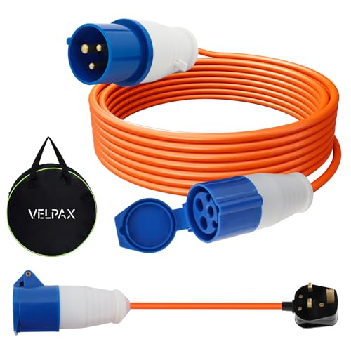 Heavy Duty Caravan Hook Up Cable,10M Extension Lead &0.4M 3 Pin UK Plug,16 Amp Cable 240V Camping Extension Lead,for Campervans & Motorhomes' Everyday Use