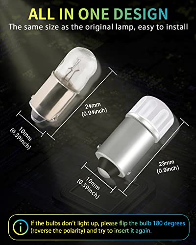 Yongming Ba9S Led Car Bulbs Ba9 53 37 1895 1891 Led Bulb Pink 47830 64111 Led Lamp For Car Interior License Plate Light Side Marker Lights Pack Of 10… #TOP1