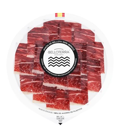 BELLOTERRA | Jamón de Bellota 100% Ibérico Loncheado 80 gr | Sobre Envasado al Vacío | Curación 32-40 Meses | Raza Ibérica Pura Alimentada en Montanera | Sabor Intenso