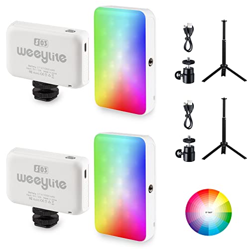 RGB LED Video Light, 2 Packs Portable Light Panel Photography