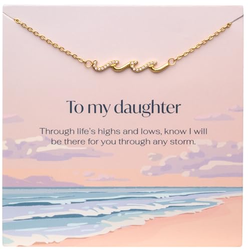 Suavell Wave Bracelet for Women - Friend Birthday Gifts for Mom, Best Friend, Daughter, Sister or Bestie - 14k Gold Jewelry, Mothers Day Bracelet, Soul Sister or Big Sisters Keepsake, Gift for Her