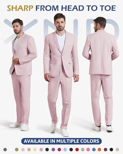 YND Men's Casual One Button Linen Suit Jacket, Slim Fit Sport Coat Lightweight Business Blazer2