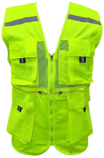 DELTECH SAFETY H37 High Visibility Reflective Safety Jacket for Men, 150gsm, 1 inch Grey Polyester Tape, Green Fabric with Net, 4 Cargo Pockets, 1 Pen Holder (B0DB26545V) Amazon Price History, Amazon Price Tracker