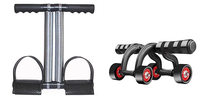 Tummy Trimmer and 4 Ab Wheel Roller Combo Core Abdominal Belly Six Pack Abs Exercise Home Gym Equipment Full Body Workout Fitness Accessories For Men & Women-image-38