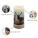 GenSwin Flameless Flickering Led Candles with Hemp Rope and 6H Timer, Battery Operated Set of 3 Real Wax Pillar Rustic Candles Warm Light with Deer, Moose, Bear Decals Decor Christmas Home(D3 x H6)