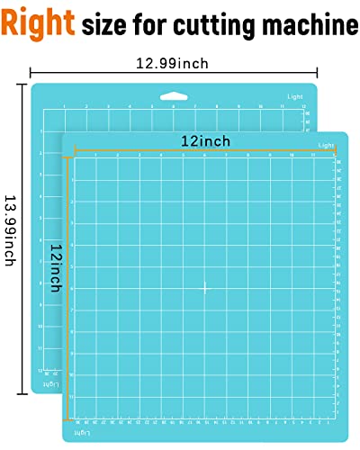 Colemoly 12X12 Cutting Mat 4 Pack Light For Cricut Maker 3/Maker/Explore 3/Air 2/Air/One 1 Pack Cut Cards Scraper Blue Grip Sticky Cricket Replacement Accessories Pad For Supplies,Crafts,Quilting #TOP4