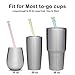 Comvin Silicone Straws, 3 Pack Collapsible Reusable Portable Straw with Case and Cleaning Brush, BPA Free for Cold or Hot Drinks Like Lemonade, Sodas, or Coffee, Pink, Cream Yellow, Mint Green