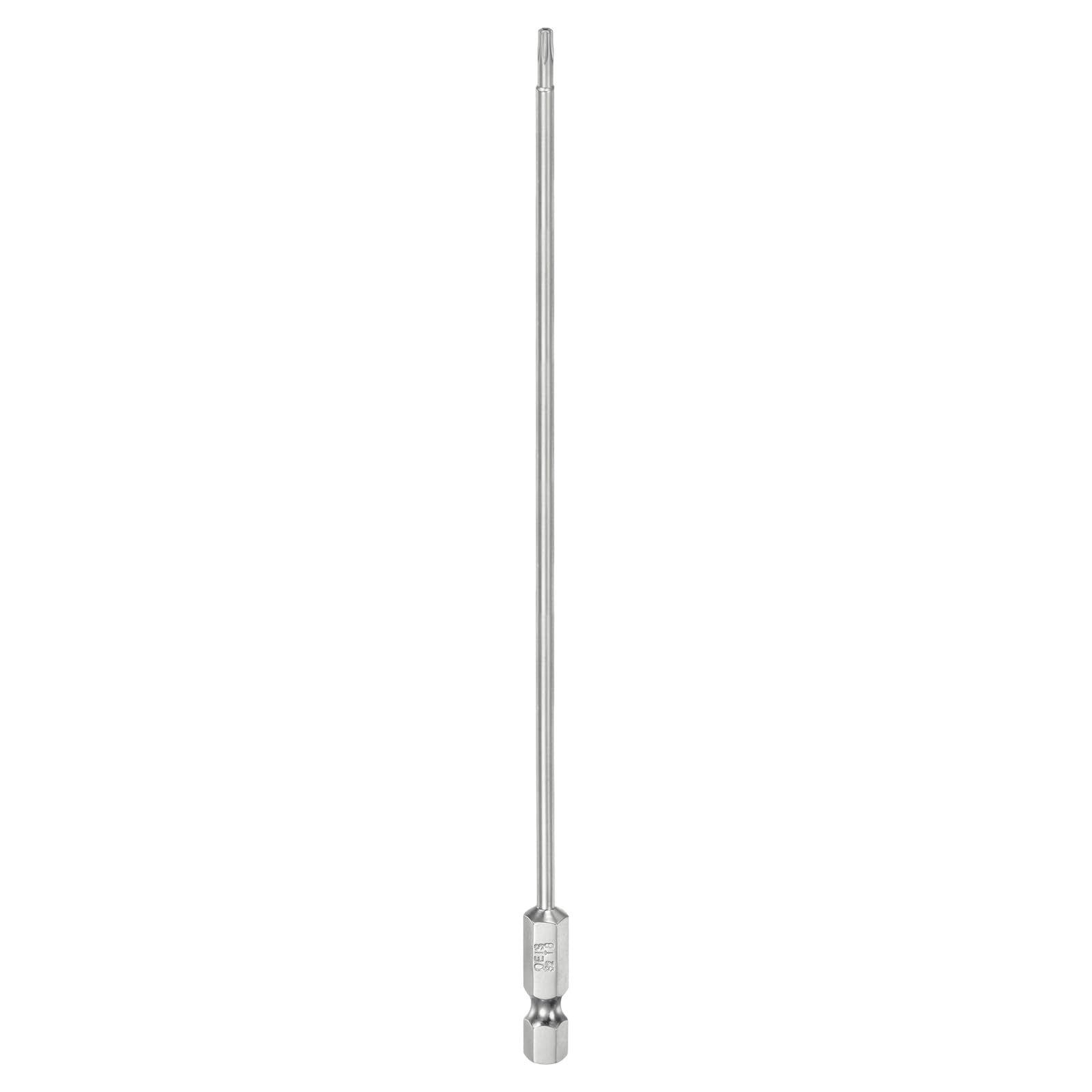 HARFINGTON 1pcs T8 Security Torx Bit 1/4" Hex Shank 8" Long S2 Steel Magnetic Tamper Resistant Star Bits Screwdriver Torx Head with Hole for Driver Drill Bits Remove Fastening Screws