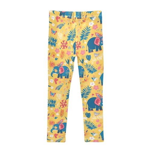 KLL Elephant Butterfly Toddler Baby Girl Basic Leggings Casual High Waisted Leg Yoga Pants Running2